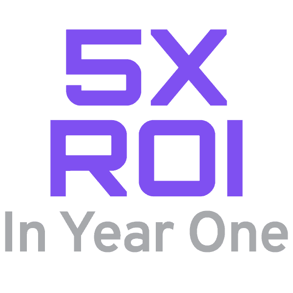 Experience 5x return on investment in year one