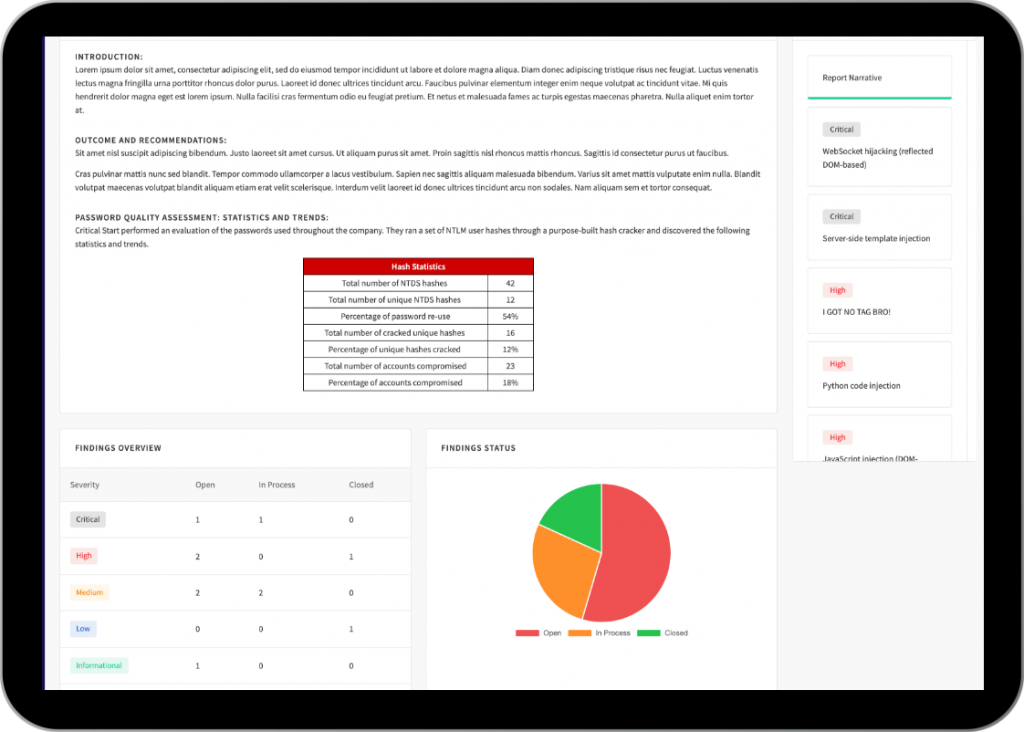 PlexTrac reports are designed to match their users' specifications
